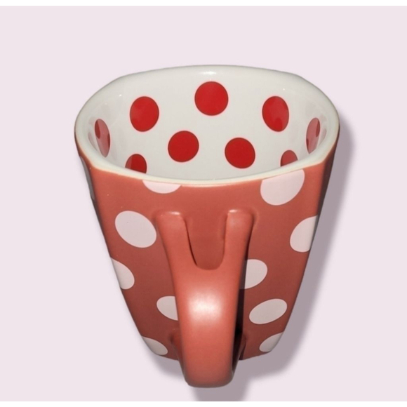 Disney Parks Minnie Mouse Coffee Mug Polka Dots Red White Pink - Picture 2 of 9